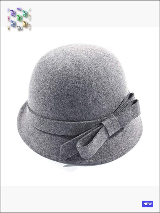 Wool Felt Bucket Hat Vintage Cloche Fedora Winter Church Bowler Hat main image 5